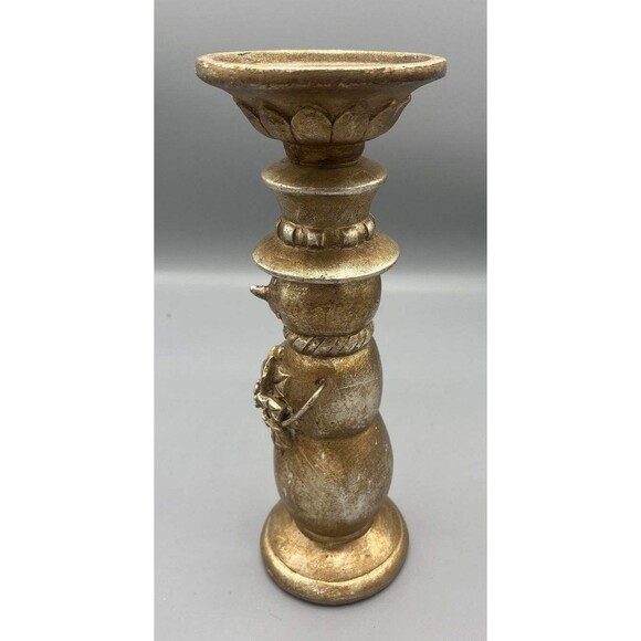 Victorian 3 Set Gold Antiqued Gilded Candleholders Christmas Angel Santa Snowman - Picture 16 of 16